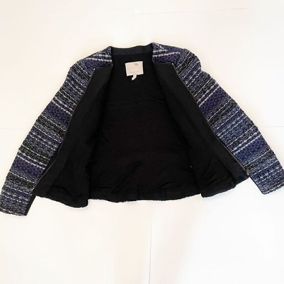 Rebecca Taylor Lurex Tweed Jacker Blazer peplum Zip Front Size 0 $575.00 - Picture 6 of 9